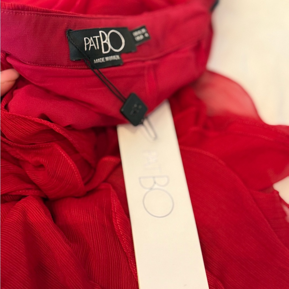 PatBO Vibrant Red Ruffled Maxi Dress size 4 New w tags - Picture 7 of 7